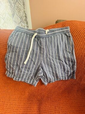 Striped Blue Drawstring Men’s Hybrid Shorts
